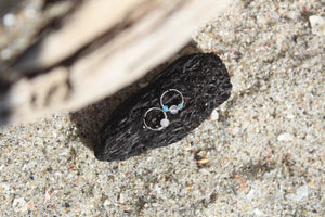 Nose Ring (right) Rose quarts with blue